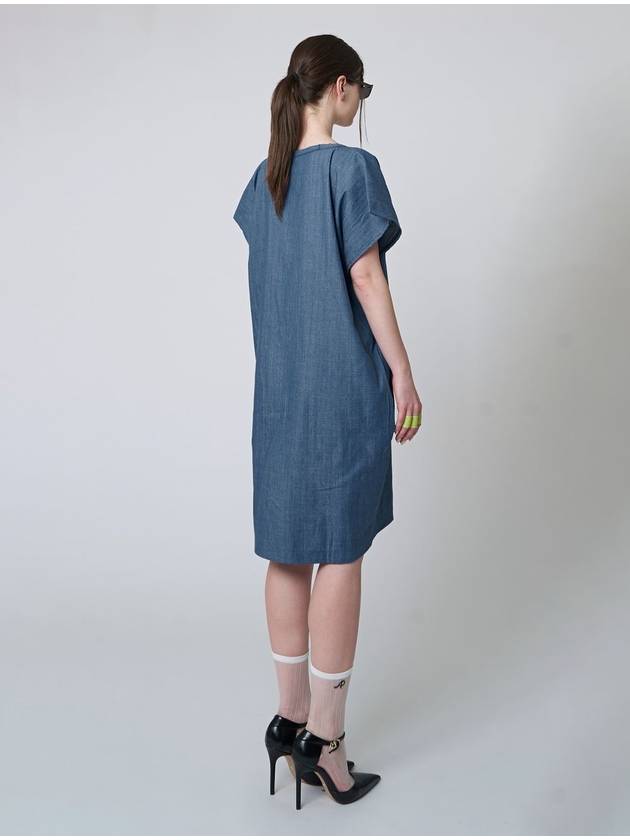 Cozy Belted Short Dress Indigo Blue - ATHPLATFORM - BALAAN 4