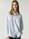 Double holder strap striped shirt sky blue - S SY - BALAAN 8