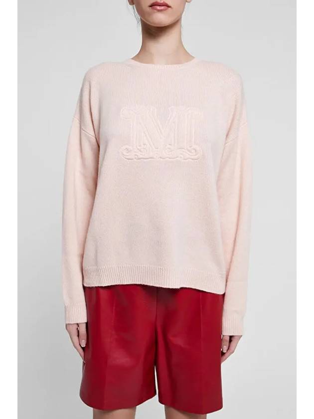 Aster M Logo Cashmere Knit Top Nude - MAX MARA - BALAAN 4