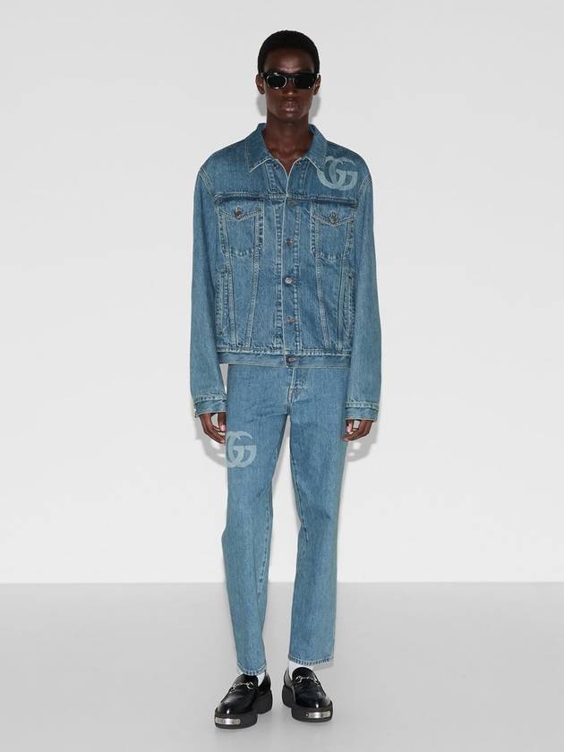 Laser Double G Denim Jacket Blue - GUCCI - BALAAN 3