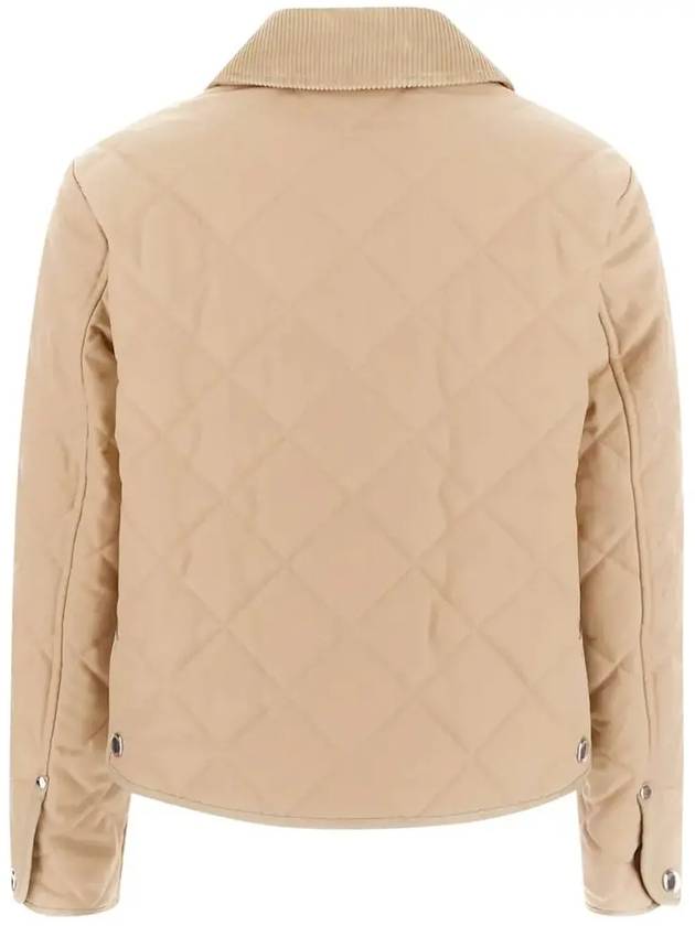 Corduroy Collar Diamond Quilted Jacket Soft Fawn - BURBERRY - BALAAN 4