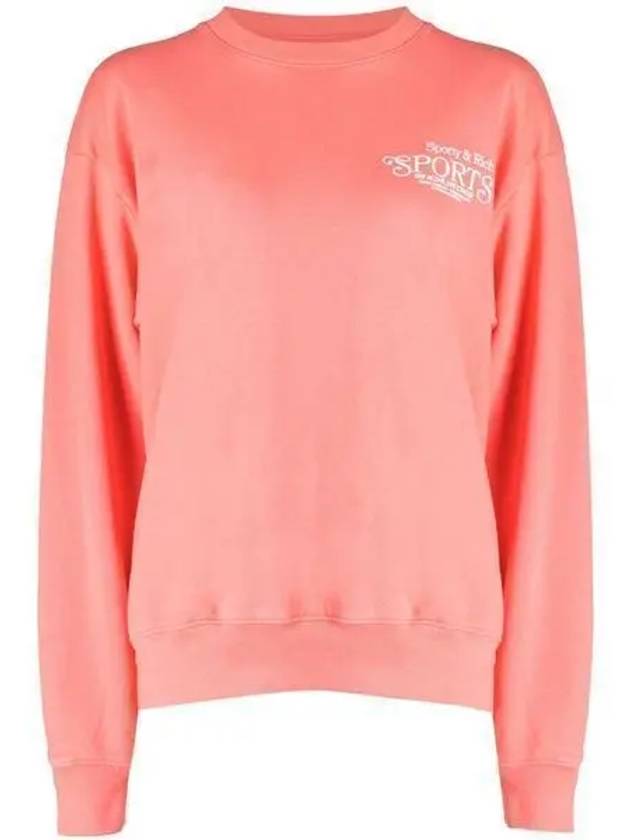 Embroidered Logo Cotton Long Sleeve T-shirt Pink - SPORTY & RICH - BALAAN 2