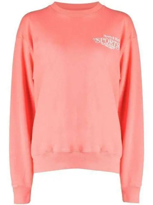 Embroidered Logo Cotton Long Sleeve T-shirt Pink - SPORTY & RICH - BALAAN 2