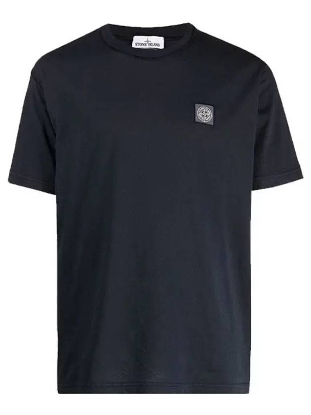 Logo Patch Chest Short Sleeve T-Shirt Navy - STONE ISLAND - BALAAN 2