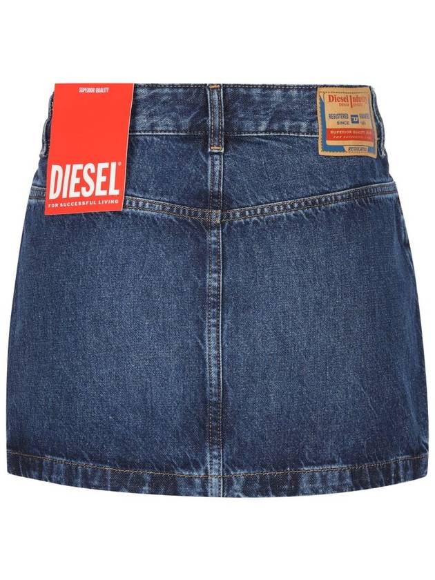 De-Ron Low-Rise Denim Short H Line Skirt Blue - DIESEL - BALAAN 3