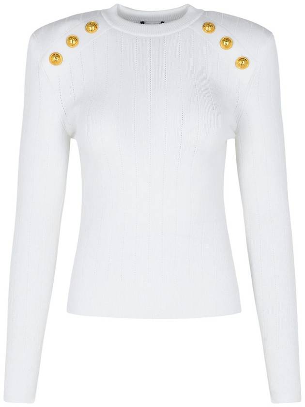 Balmain White Viscose Blend Sweater - BALMAIN - BALAAN 1