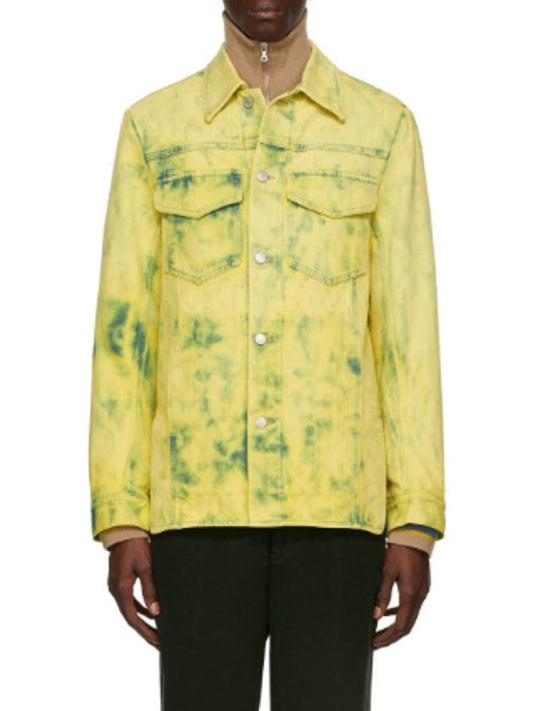 Men's Dyed Denim Jacket Yellow - DRIES VAN NOTEN - BALAAN 1