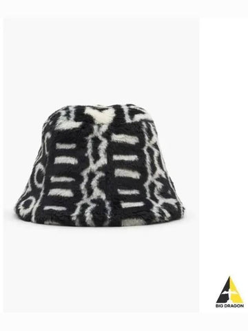 Monogram Teddy Bucket Hat BlackIvory MBRAW23001BKX - MARC JACOBS - BALAAN 1