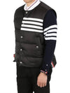 Men's Matte Diagonal Nylon Down Padded Vest Black - THOM BROWNE - BALAAN 2