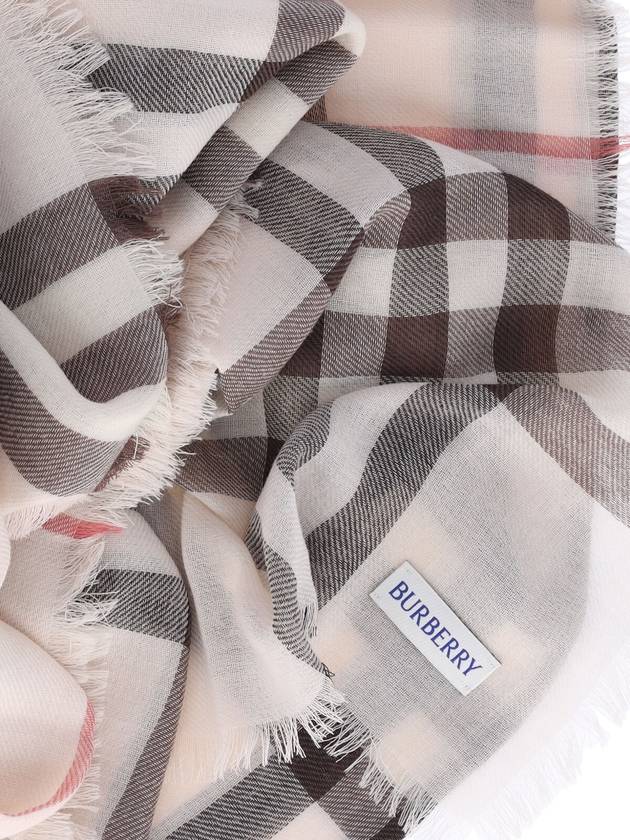 Check Lightweight Wool Scarf Alabaster - BURBERRY - BALAAN 3