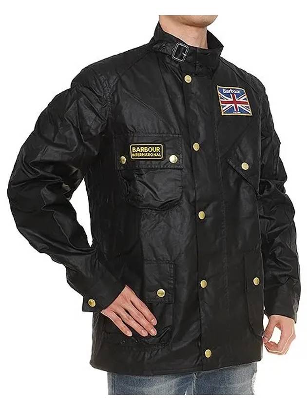 Men's International Union Jack Wax Jacket Black - BARBOUR - BALAAN 3