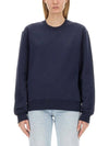 Embroidered Heart Logo Sweatshirt Navy - AMI - BALAAN 2