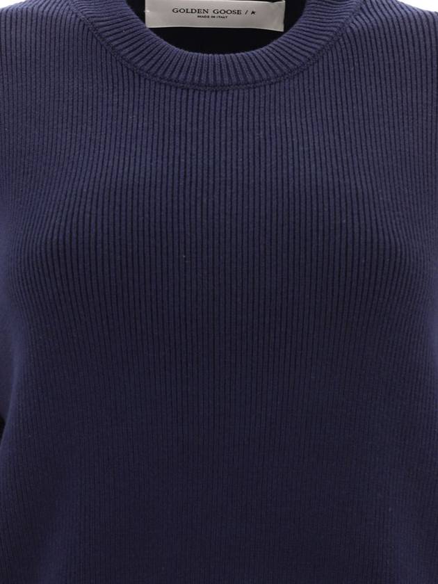 Back Logo Cotton Knit Top Dark Blue - GOLDEN GOOSE - BALAAN 4