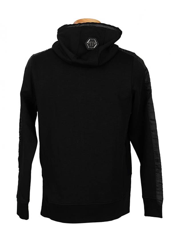 Logo Print Hooded Zip-Up Jacket Black - PHILIPP PLEIN - BALAAN 4