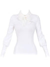 Women s Golf Wear Tweed Scarf T Shirt White - J JANE - BALAAN 2