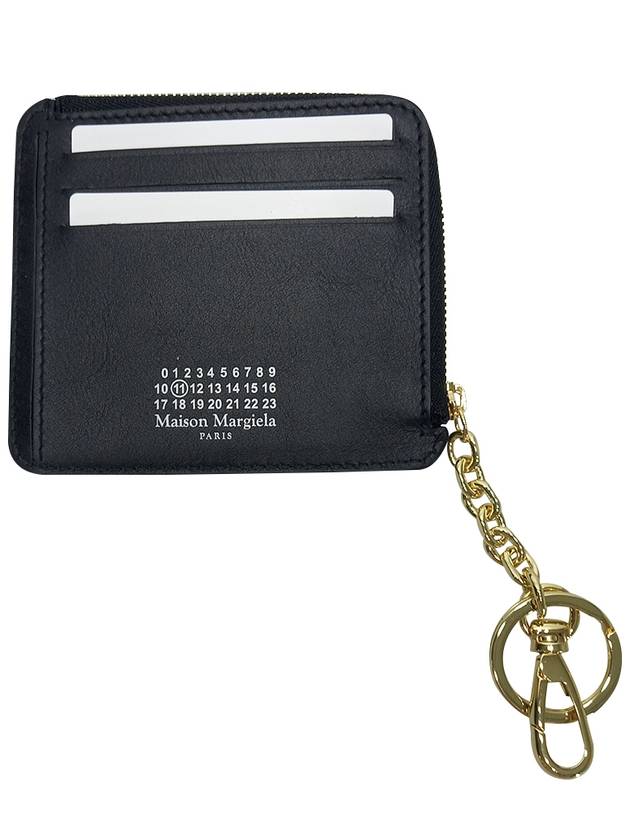 Stitch Half Zipper Card Wallet Black - MAISON MARGIELA - BALAAN 3