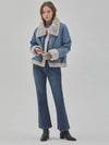 Women's Mink Eco Fur Denim Jacket Indigo - RYUL+WAI: - BALAAN 3