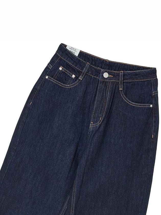 Women's Indigo Washed Semi Wide Jeans Navy GB1 WDPT 52 NVY - THE GREEN LAB - BALAAN 3