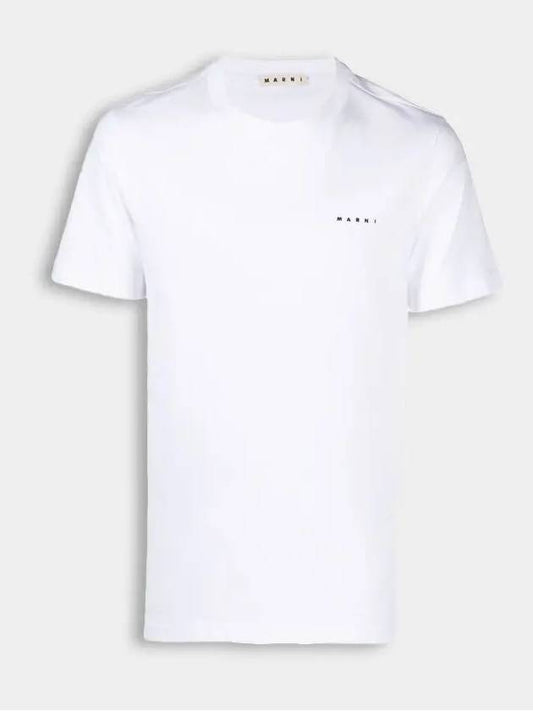 Logo Print Short Sleeve T-Shirt White - MARNI - BALAAN 2