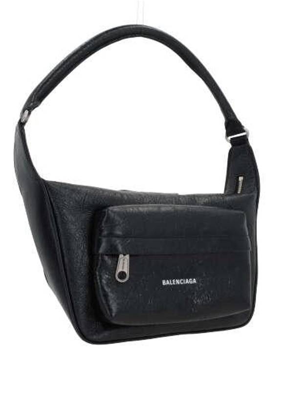 Raver Logo Handle Medium Shoulder Bag Black - BALENCIAGA - BALAAN 3