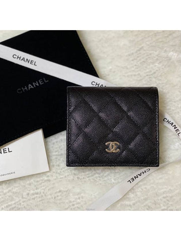 AP3178 Caviar silver snap bifold wallet - CHANEL - BALAAN 1