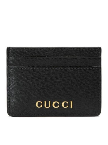 Logo Leather Card Wallet Black - GUCCI - BALAAN 1