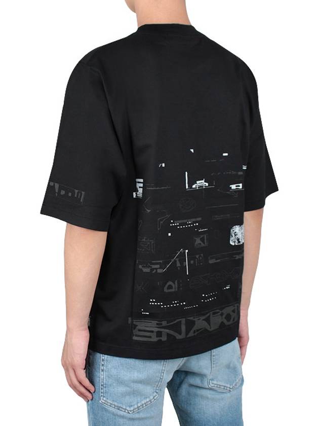 Graphic Print Short Sleeve T-shirt Black - STONE ISLAND - BALAAN 5