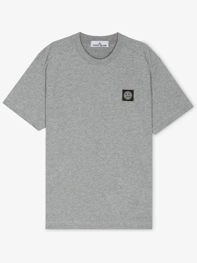 Slimfit Cotton Jersey Short Sleeve T-shirt Light Grey - STONE ISLAND - BALAAN 3