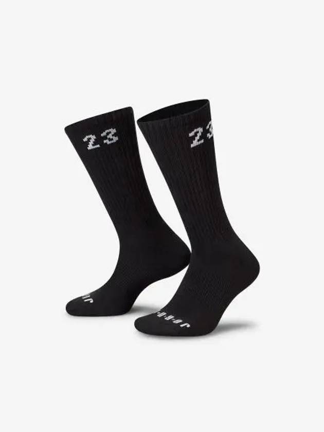 Jordan Essential Crew Socks 3 Pairs M Black White DA5718 010 - NIKE - BALAAN 1