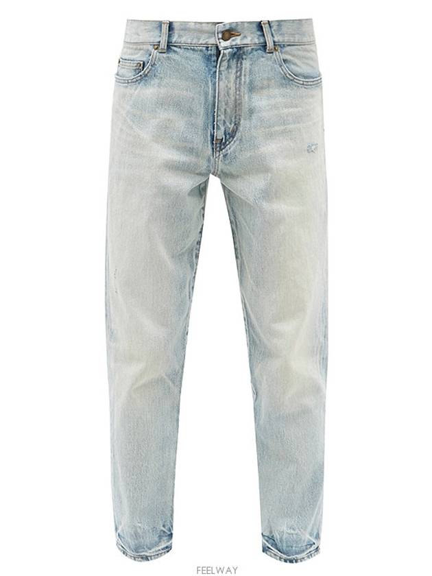 Men's Carrot Fit Denim Jeans Light Blue - SAINT LAURENT - BALAAN 6