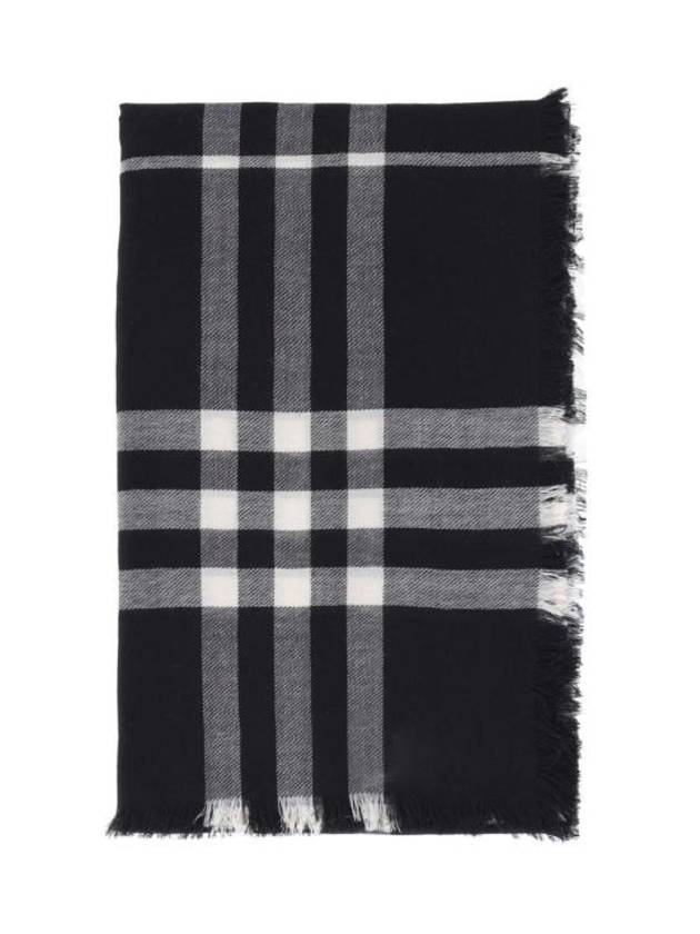 Checked Wool Scarf Black - BURBERRY - BALAAN 1