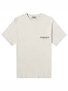 Essential Men's Logo Print Short Sleeve T-Shirt Oatmeal - FEAR OF GOD - BALAAN.