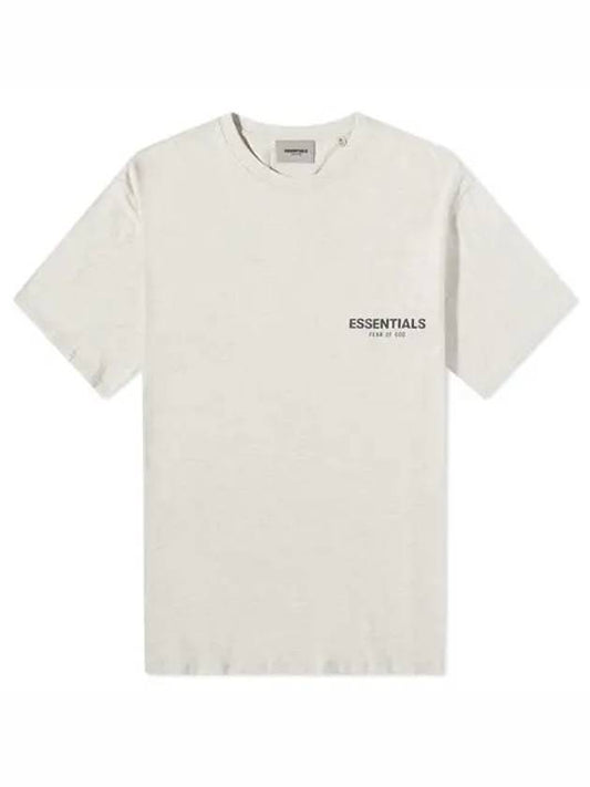 Essential Men's Logo Print Short Sleeve T-Shirt Oatmeal - FEAR OF GOD - BALAAN.