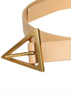 Gold Triangle Buckle Leather Belt Almond - BOTTEGA VENETA - BALAAN 5