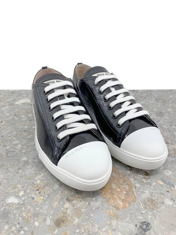 5E8998 Enamel Sneakers - MIU MIU - BALAAN 1