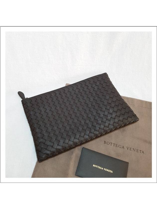 Intrecciato Clutch Bag Dark Brown - BOTTEGA VENETA - BALAAN 5