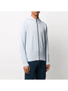 Men's Logo Knit Zip Up Hoodie Sky Blue - STONE ISLAND - BALAAN 4