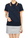 Women's Feline Golf Short Sleeve PK Shirt Navy - J.LINDEBERG - BALAAN 6