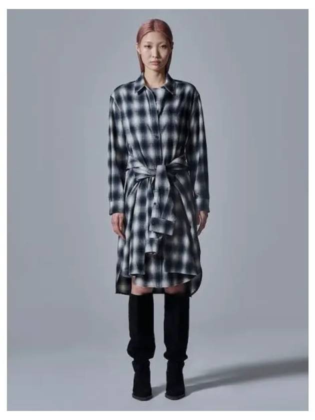 Double shirt layered check dress one piece navy domestic product GM0024060337428 - JUUN.J - BALAAN 1