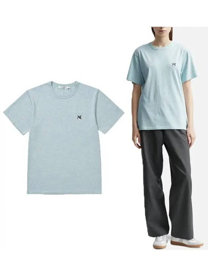 Grey Fox Head Patch Classic Short Sleeve T-Shirt Light Blue - MAISON KITSUNE - BALAAN 2