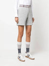 Gingham Stripe Trim High Waisted Shorts Medium Grey - THOM BROWNE - BALAAN 4