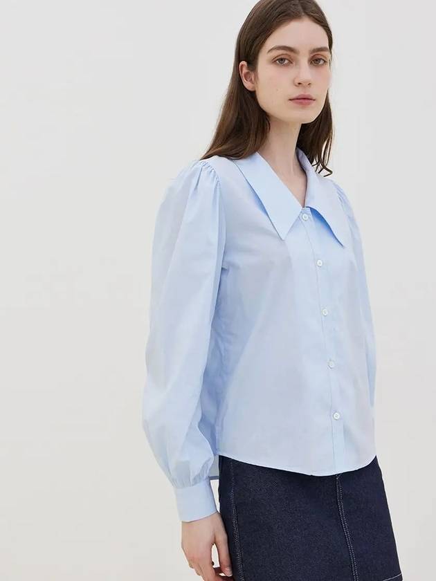 Big Collar Puff Blouse Sky Blue - LESEIZIEME - BALAAN 3