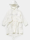 Bag Logo Cotton Hooded Raincoat White - JIL SANDER - BALAAN 3