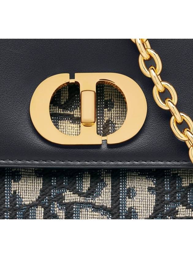 Miss Caro Chain Oblique Jacquard Pouch Bag Dark Blue - DIOR - BALAAN 4