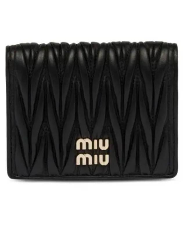 Matelasse Leather Half Wallet Black - MIU MIU - BALAAN 2