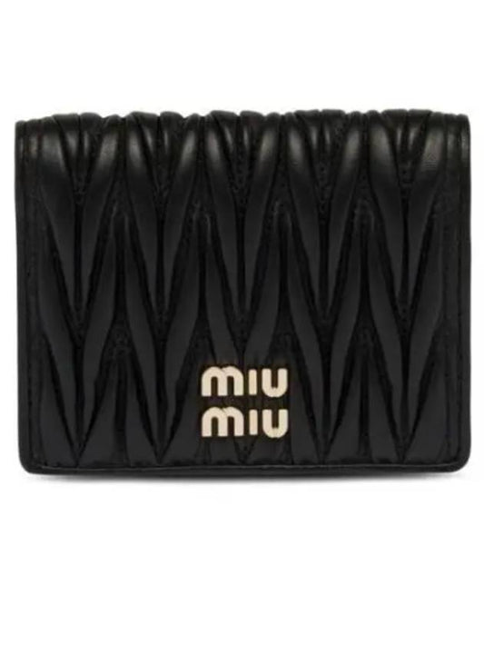 Matelasse Leather Half Wallet Black - MIU MIU - BALAAN 2