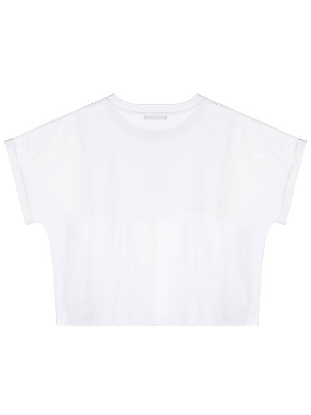 Logo Print Cropped Cotton Short Sleeve T-Shirt White - BALMAIN - BALAAN 3