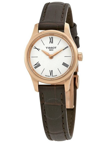 Tissot Tradition Thin White Dial Ladies Leather Watch T0630093601800 - TISSOT - BALAAN 1