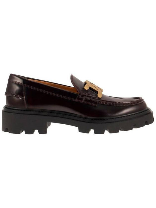 Women's Kate Metal Chain Leather Loafer Burgundy - TOD'S - BALAAN 1