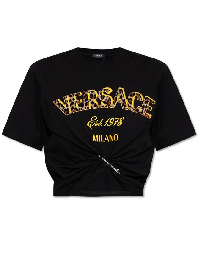 Versace T-shirt With Application, Women's, Black - VERSACE - BALAAN 1